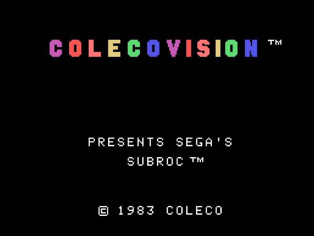 Title Screen of Subroc for Colecovision
